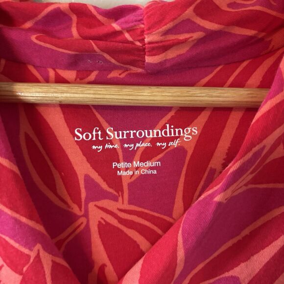 Soft Surroundings Pink Orange Sleeveless Top Colorful Tank Sz Petite Med… - Picture 3 of 7